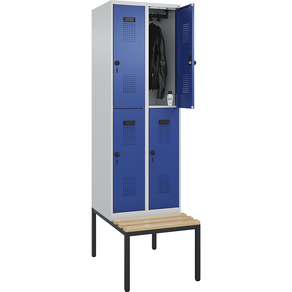 Vestiaire à deux étages Evolo PLUS avec banc (Illustration du produit 3)-2