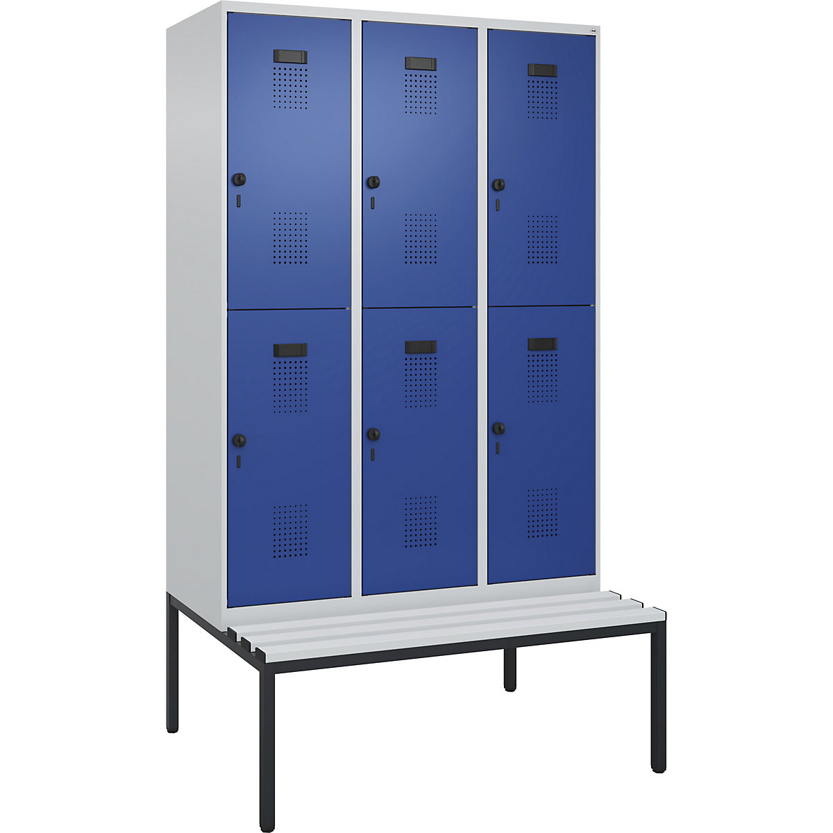 Vestiaire à deux étages Evolo PLUS avec banc (Illustration du produit 2)-1