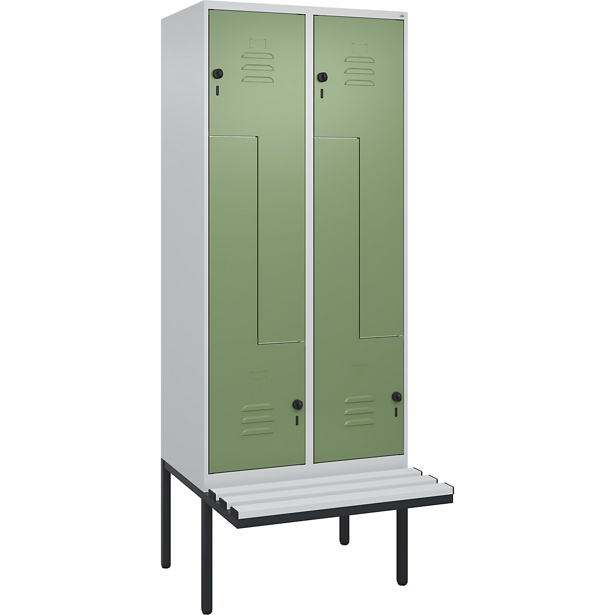 Vestiaire à portes en Z Classic PLUS avec banc – C+P (Illustration du produit 4)-3