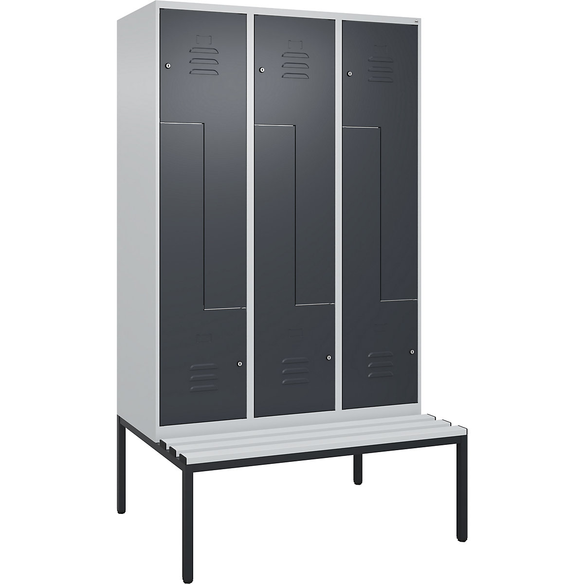 Vestiaire à portes en Z Classic PLUS avec banc – C+P (Illustration du produit 5)-4