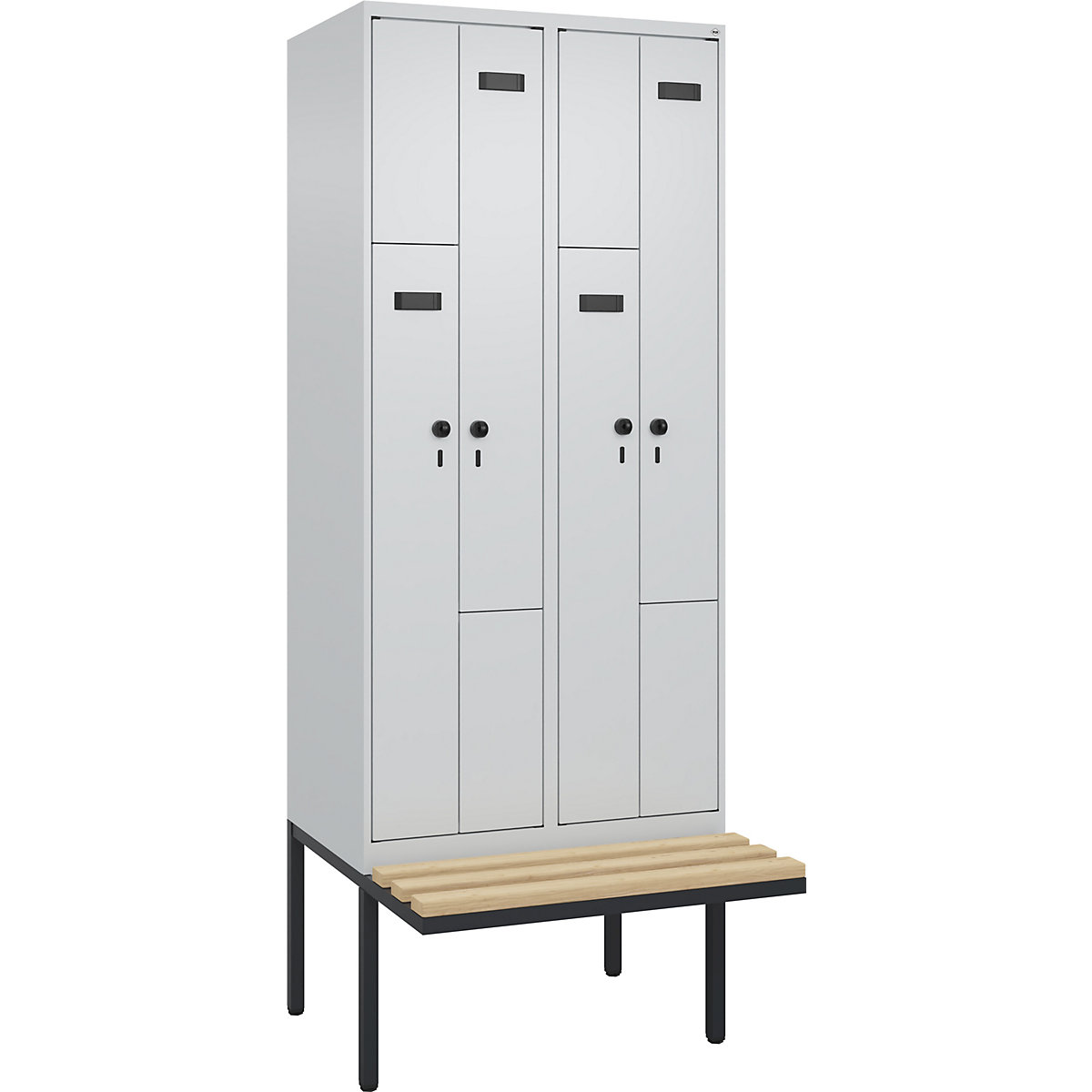 Vestiaire à portes en Z Evolo PLUS avec banc (Illustration du produit 2)-1