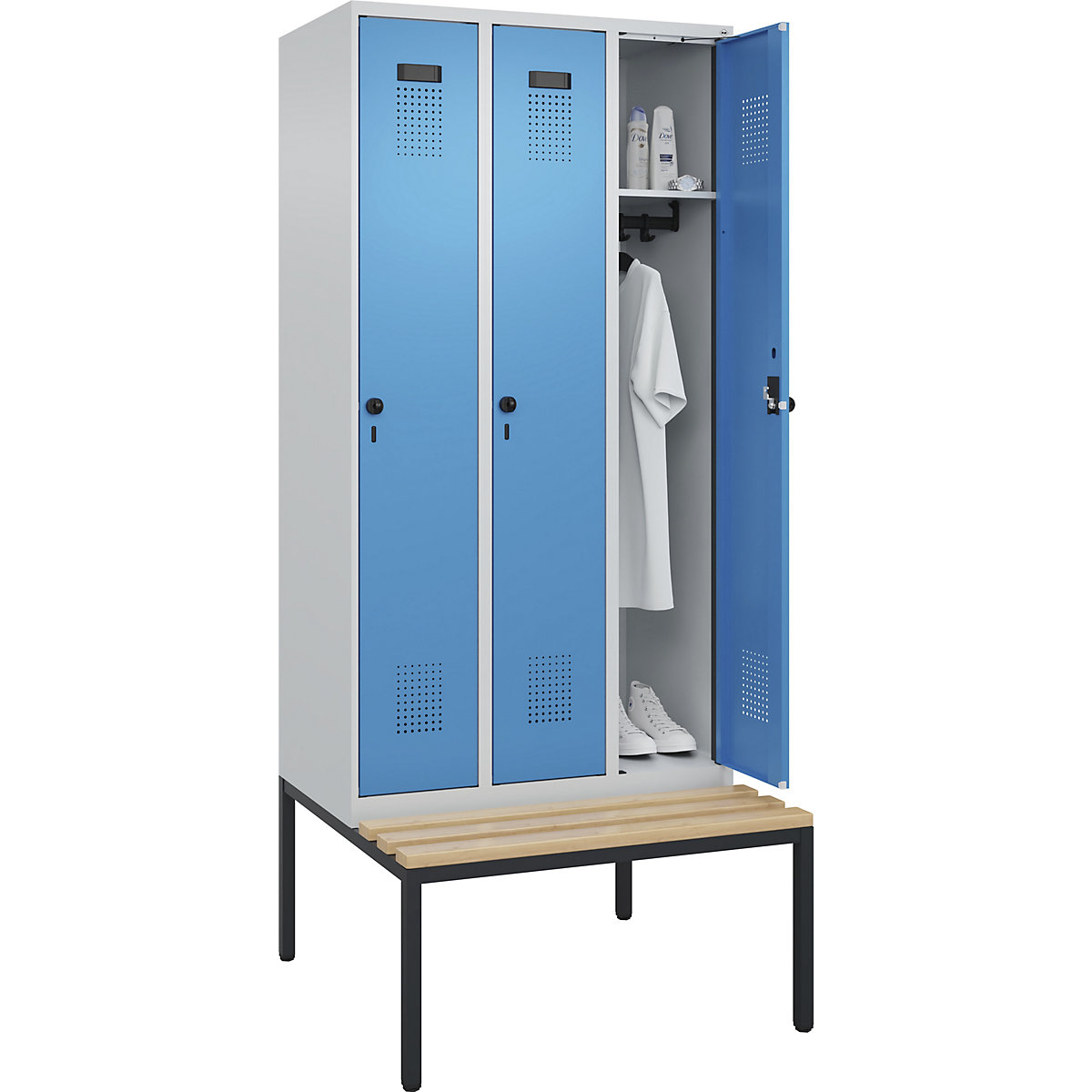 Vestiaire Evolo PLUS avec banc (Illustration du produit 2)-1