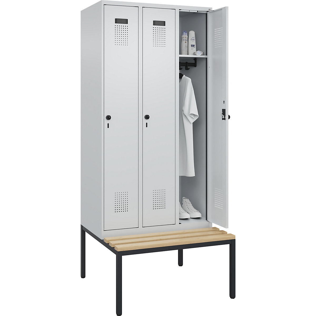 Vestiaire Evolo PLUS avec banc (Illustration du produit 2)-1