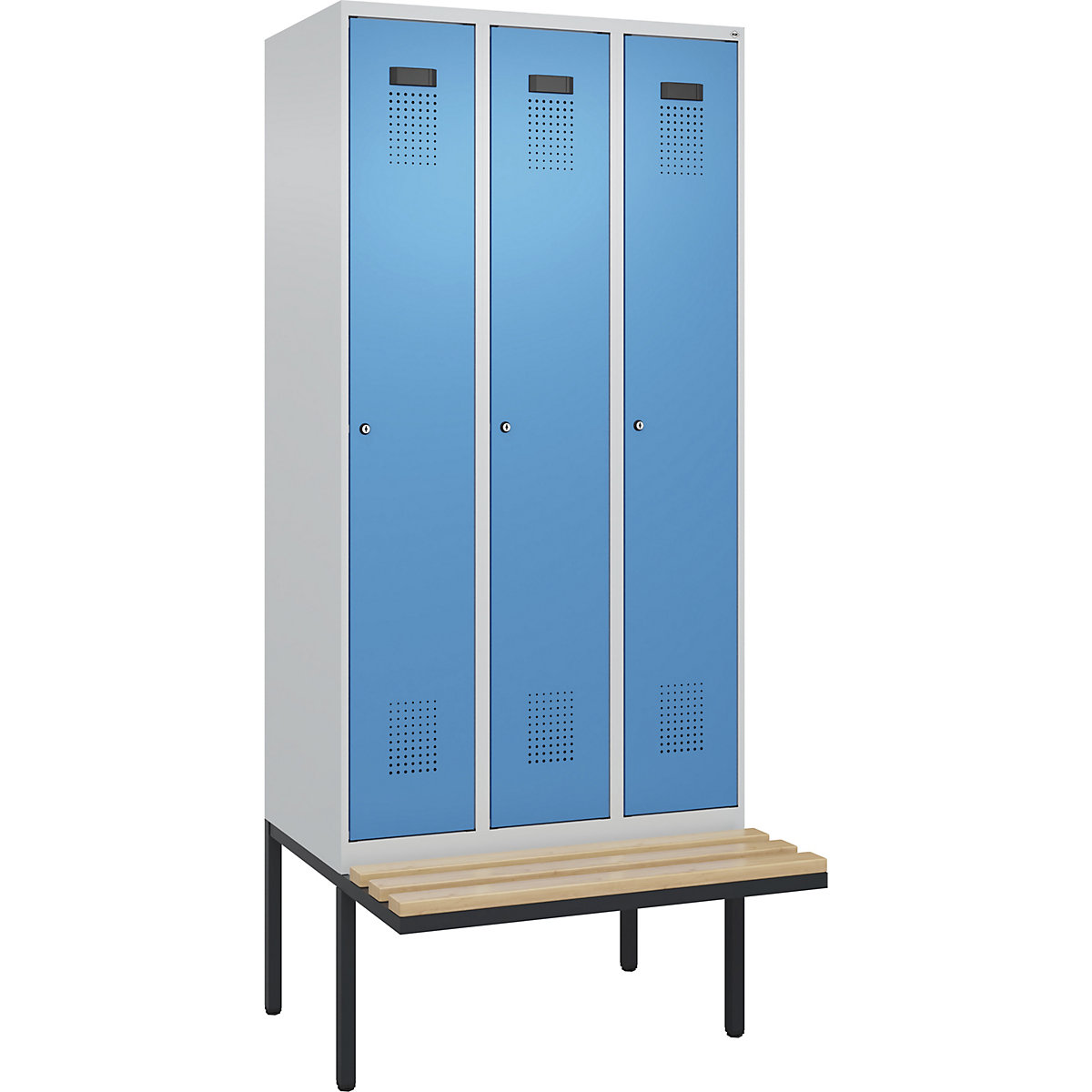 Vestiaire linge propre/linge sale Evolo PLUS avec banc, mince (Illustration du produit 2)-1