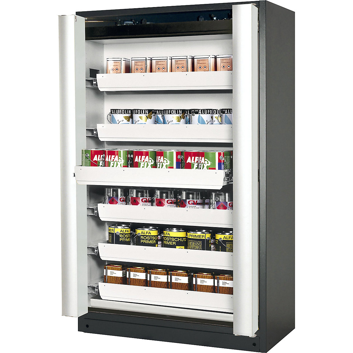 Armoire pour produits dangereux ignifuge 90 minutes, à portes pliantes – asecos