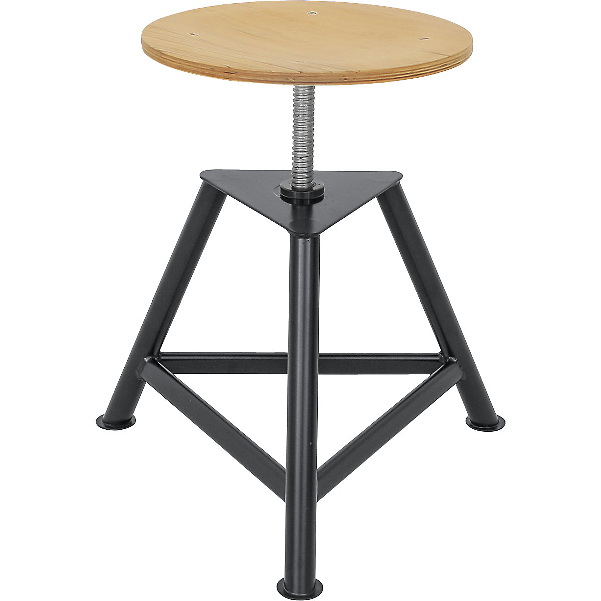 Tabouret d'atelier avec assise en contreplaqué de hêtre