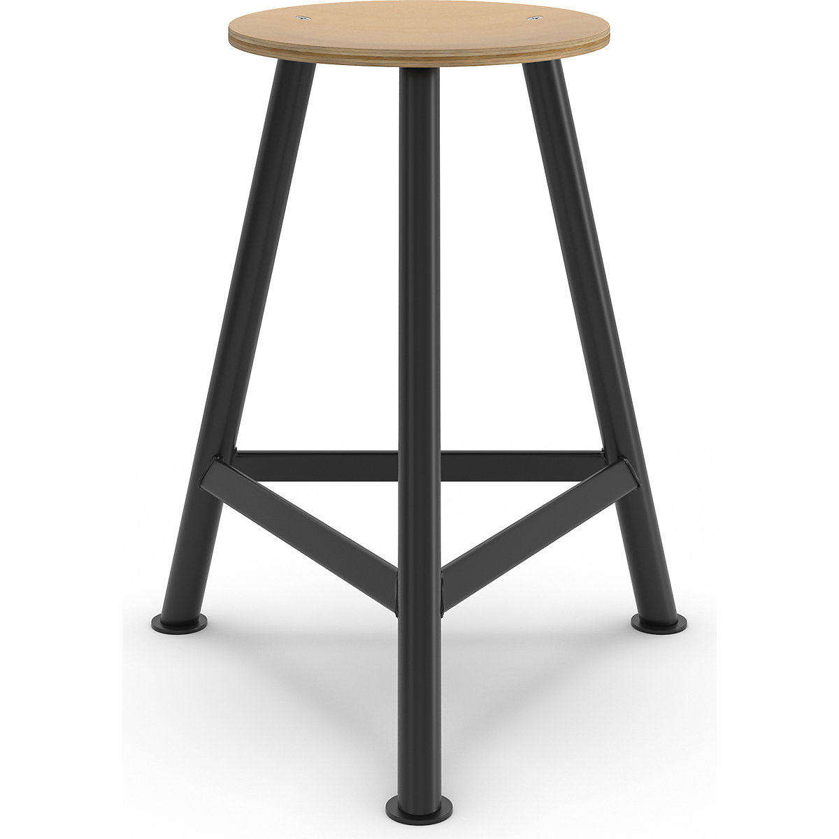 Tabouret d'atelier avec assise en contreplaqué de hêtre (Illustration du produit 2)-1