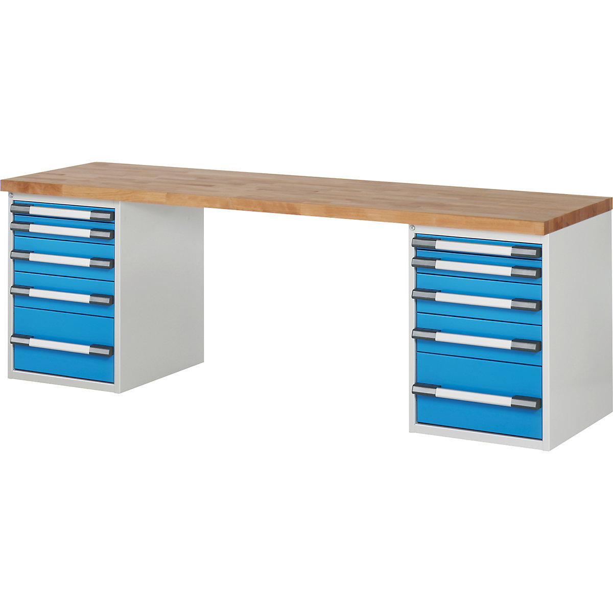 Établi avec caissons fixes, système modulaire série 7000 – eurokraft pro