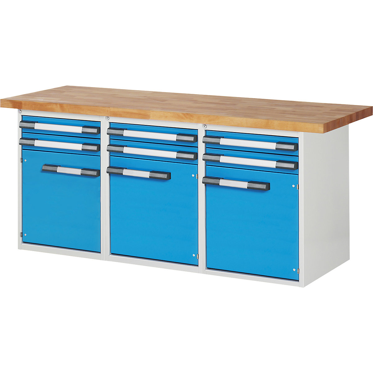 Établi avec caissons fixes, système modulaire série 7000 – eurokraft pro