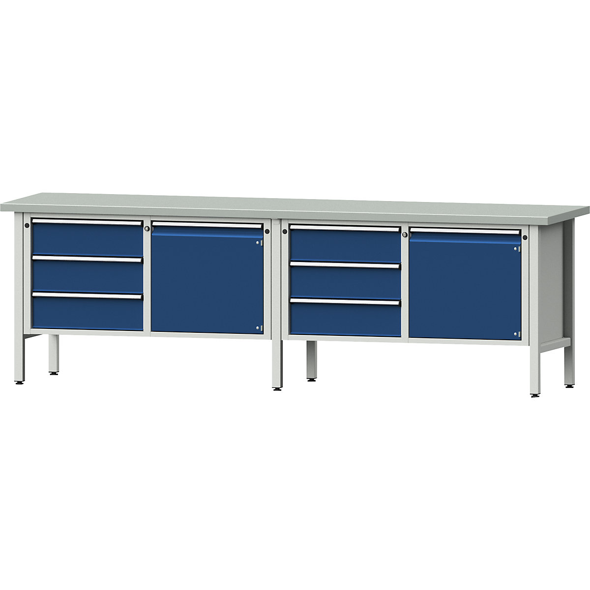 Établi de largeur 2800 mm, sur piétement – ANKE