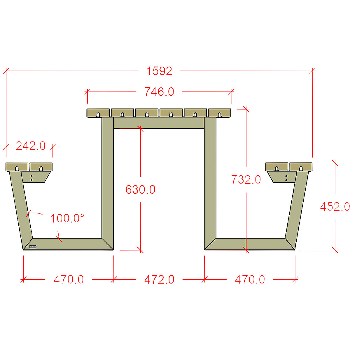 Ensemble table et bancs pour 6 personnes (Illustration du produit 4)-3