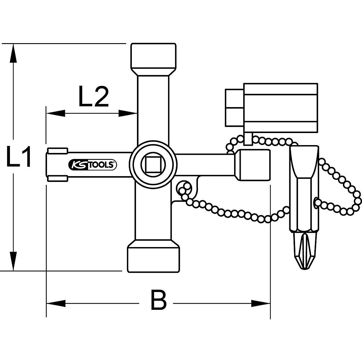 Clé universelle pour armoire électrique – KS Tools (Illustration du produit 2)-1