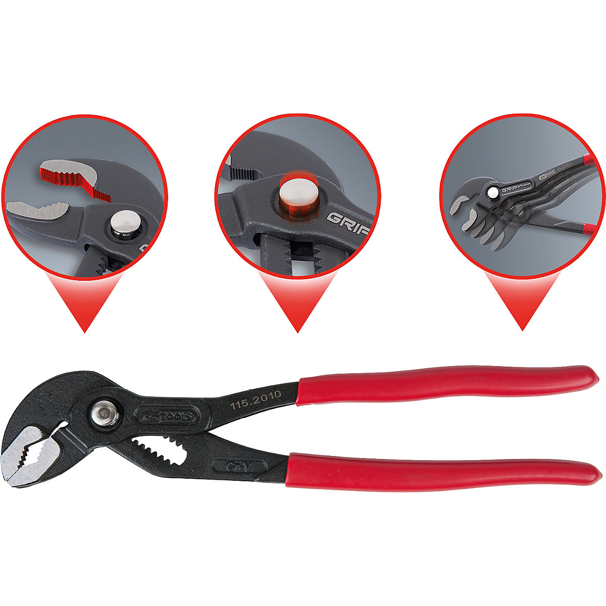 Pince pour pompe à eau, réglage par bouton poussoir – KS Tools (Illustration du produit 11)-10