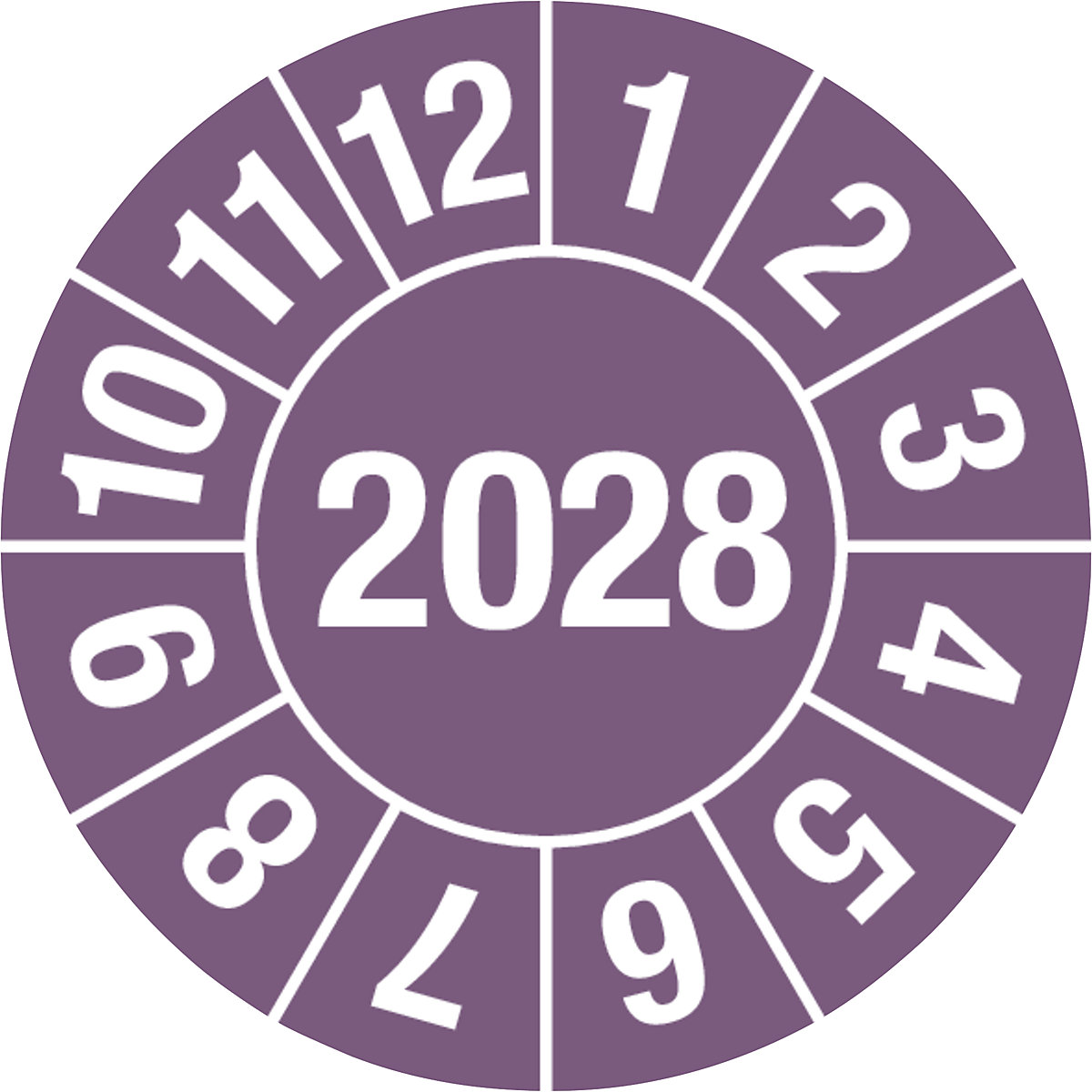 Plaquette de contrôle, année à 4 chiffres