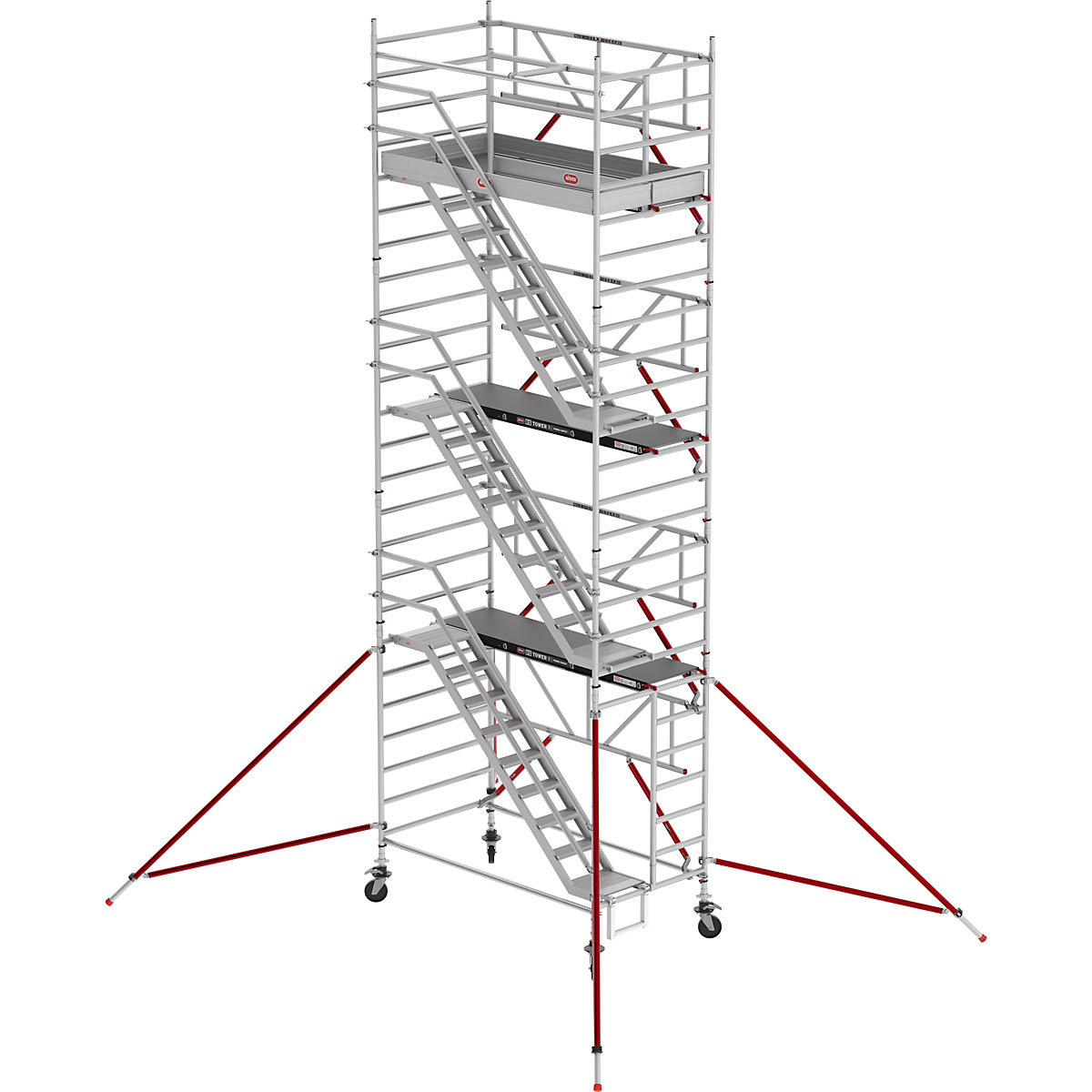 Andaime com degraus RS TOWER 53 largo – Altrex, Fiber-Deck®, comprimento 1,85 m, altura de trabalho 8,20 m-0