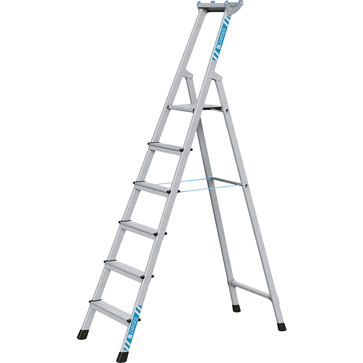 Escada de degraus profissional, subida de um lado – ZARGES