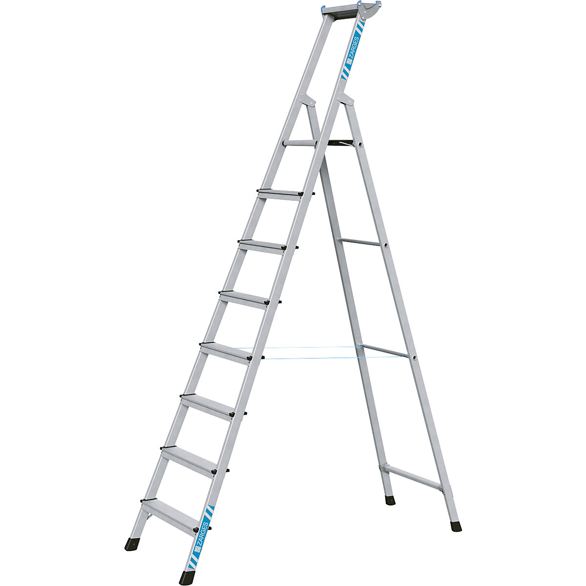 Escada de degraus profissional, subida de um lado – ZARGES