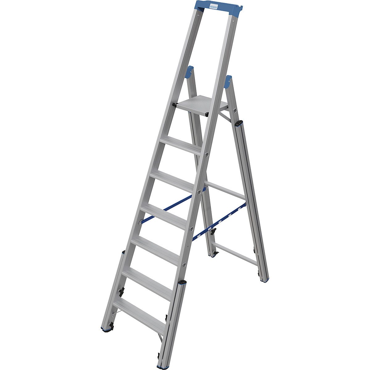 Escadote para escadas – KRAUSE, com compensação do nível, para subir de um lado, 7 degraus-0