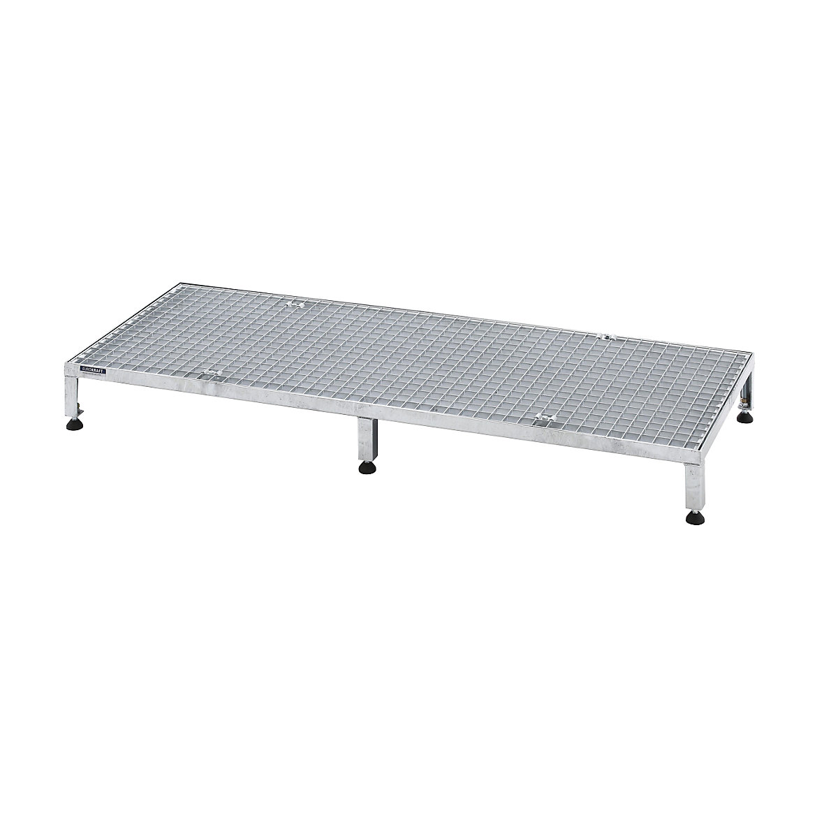 Plataforma de trabalho, ajustável em altura 165 – 230 mm – eurokraft pro, com placa em grade, plataforma CxL 1510 x 610 mm, galvanizada a fogo-0