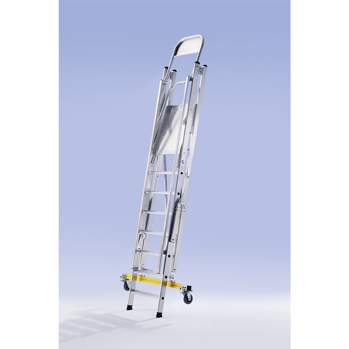 Escalera rodante de plataforma, en aluminio – MUNK (Imagen del producto 4)-3