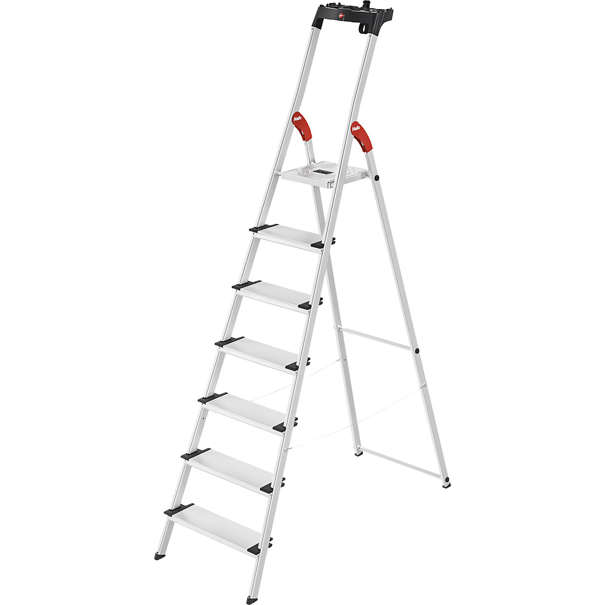 Escalera de tijera de peldaños planos de aluminio ComfortLine L80 – Hailo