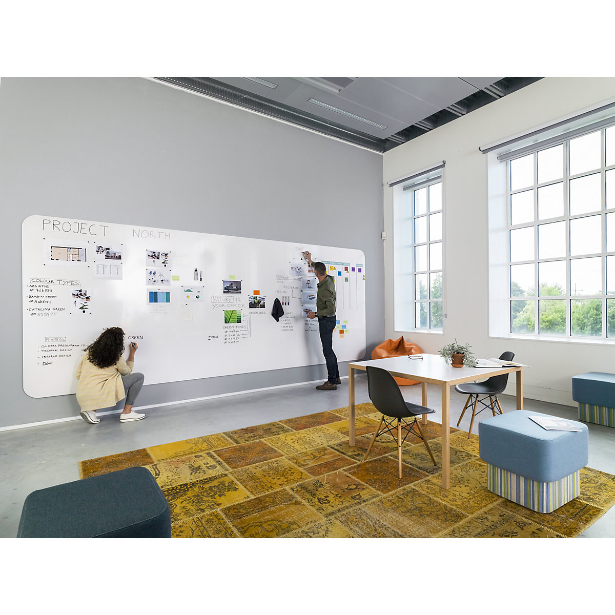 Quadro branco XXL de design VisuWall Curve – Chameleon (Imagem do produto 10)-9