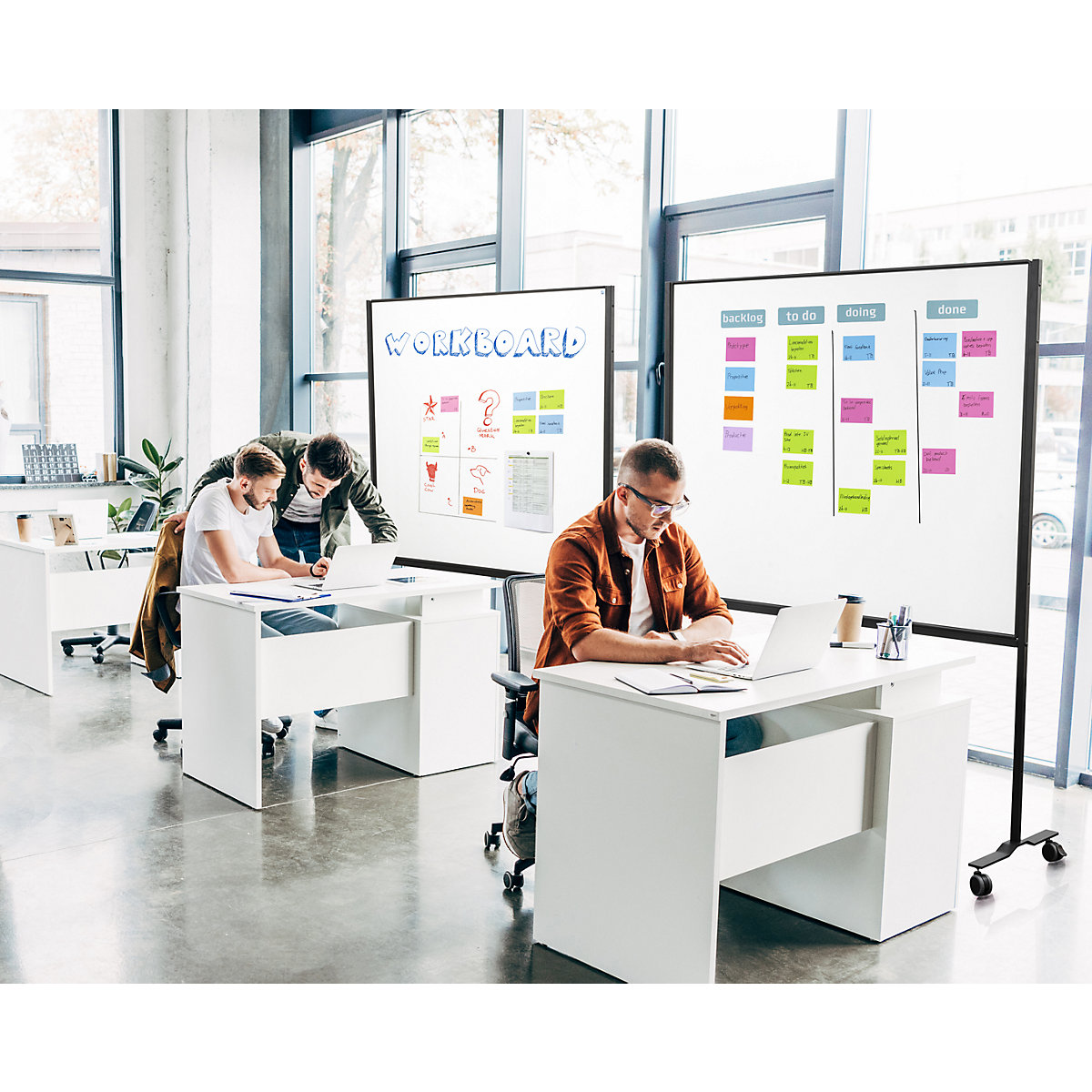 Quadro branco móvel WORKBOARD – eurokraft pro (Imagem do produto 3)-2