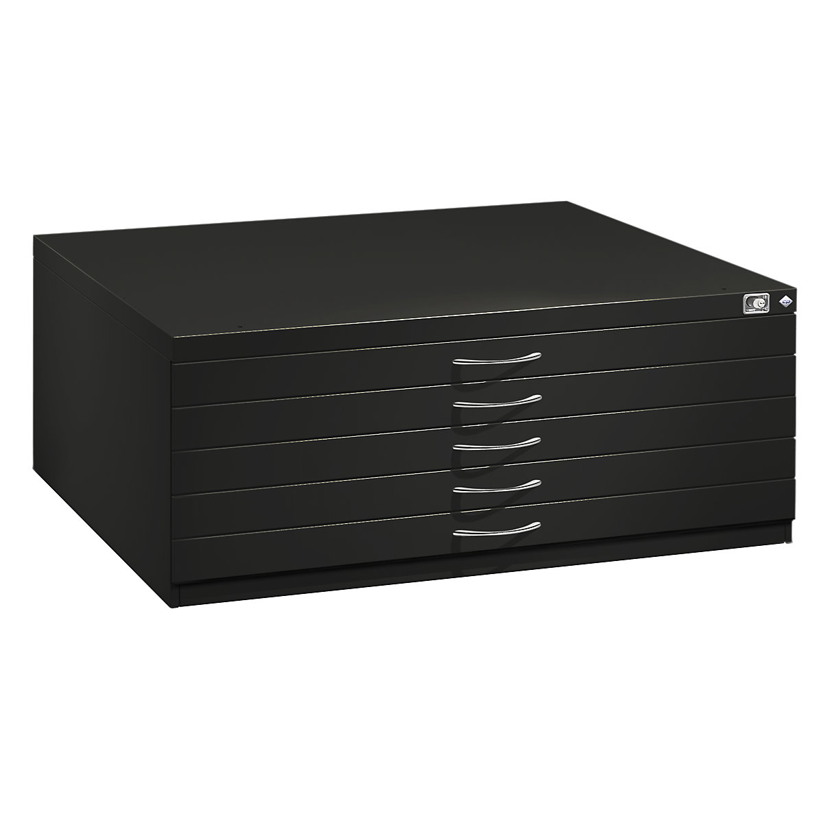 Armário para desenhos e projectos – C+P, A1, 5 gavetas, altura 420 mm, preto acinzentado-5