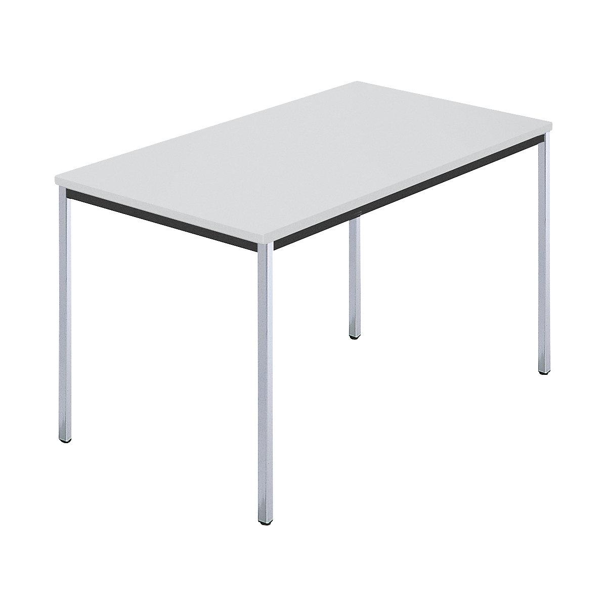 Mesa retangular, tubo quadrado cromado