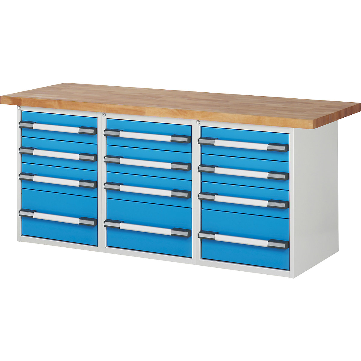 Établi, système modulaire Série 7000 – eurokraft pro, 12 tiroirs, l x p 2000 x 700 mm-0