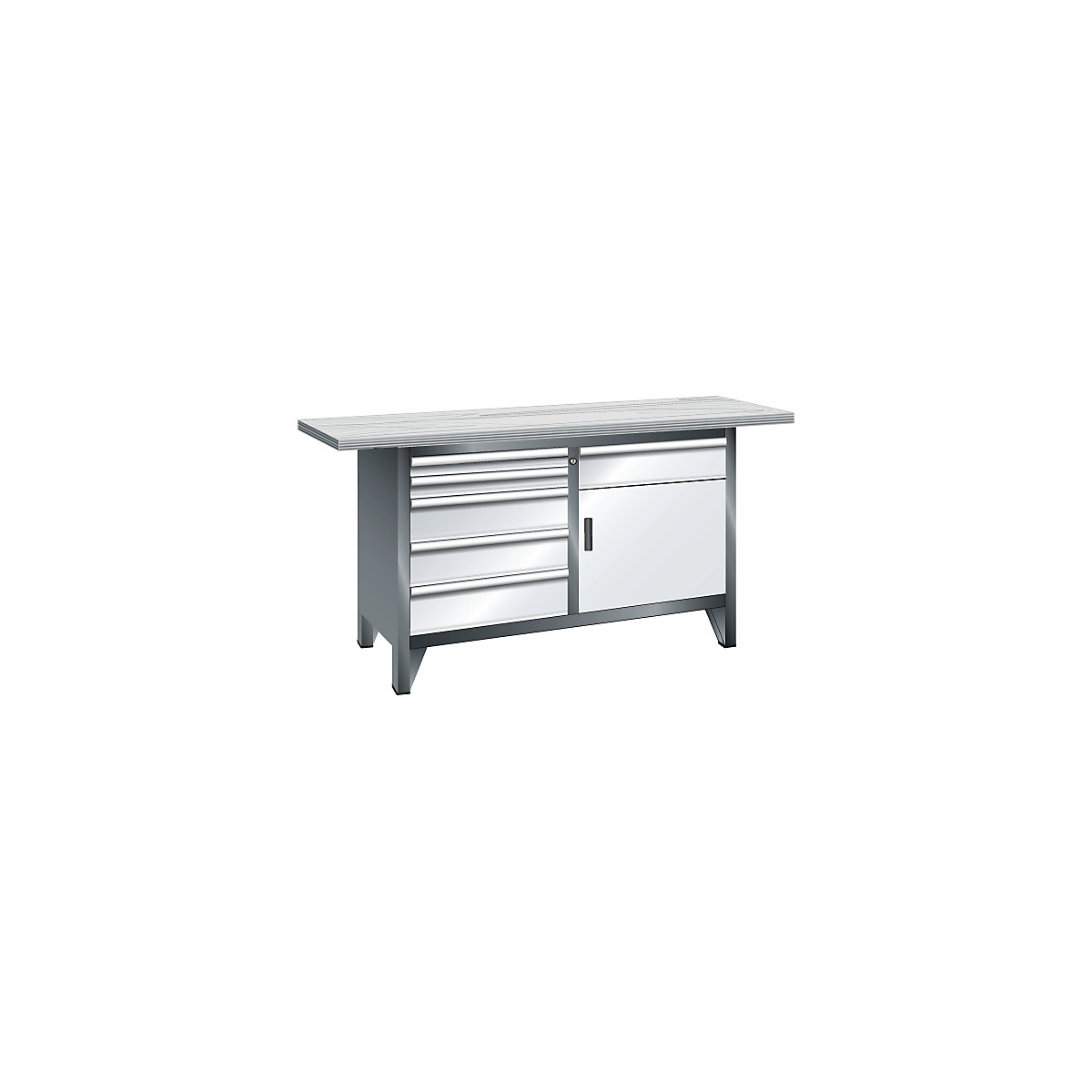 Établi de largeur 1500 mm, sur piétement – LISTA