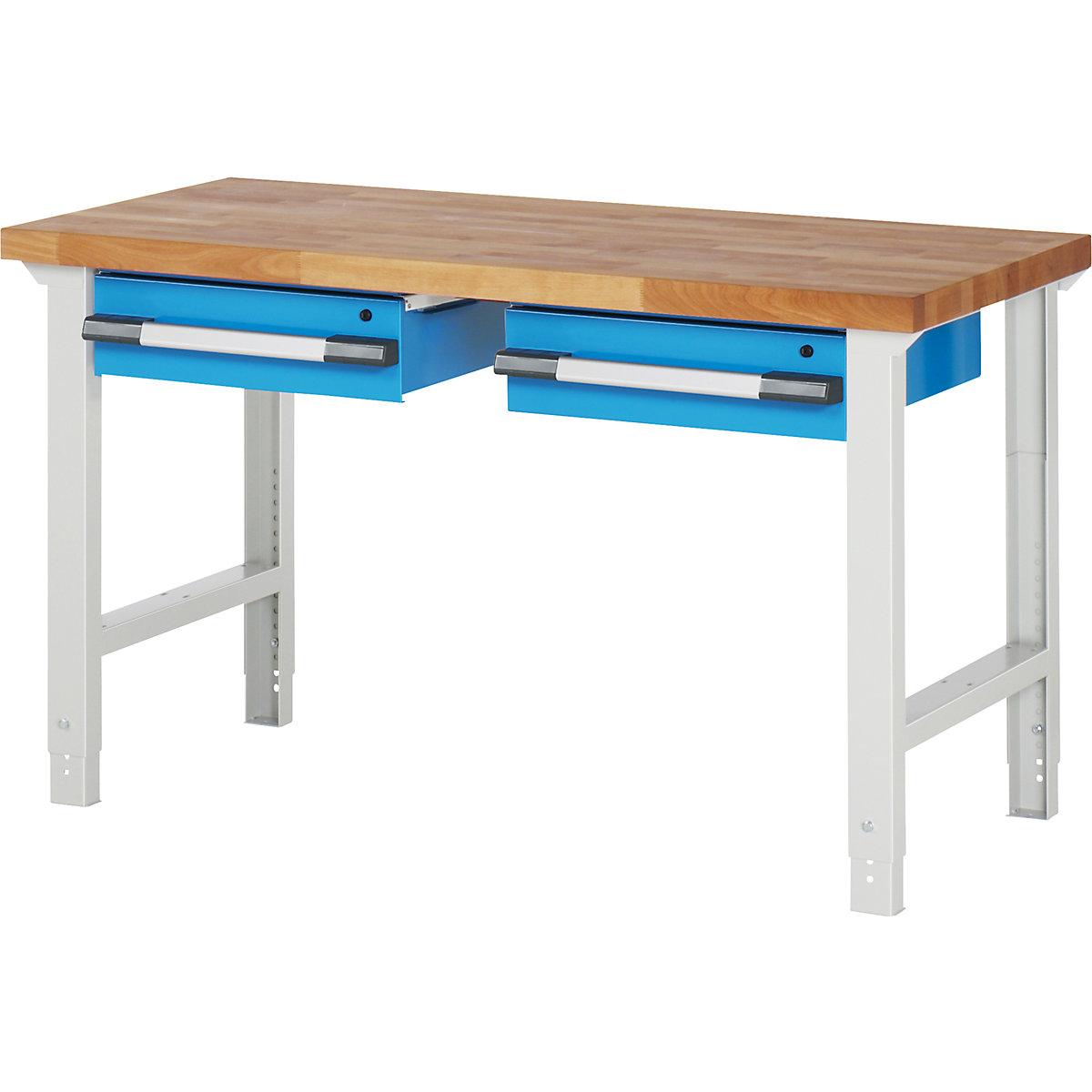 Établi, système modulaire Série 7000 – eurokraft pro, 2 tiroirs suspendus, l x p 1500 x 700 mm-0