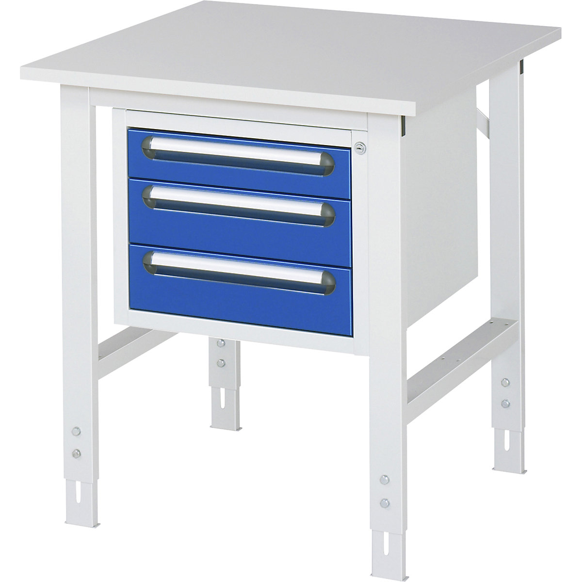Poste de travail avec armoire à tiroirs, caisson suspendu avec 3 tiroirs 1 x 90, 2 x 120 mm, l x p 750 x 800 mm, plateau en mélaminé, épaisseur 22 mm-0