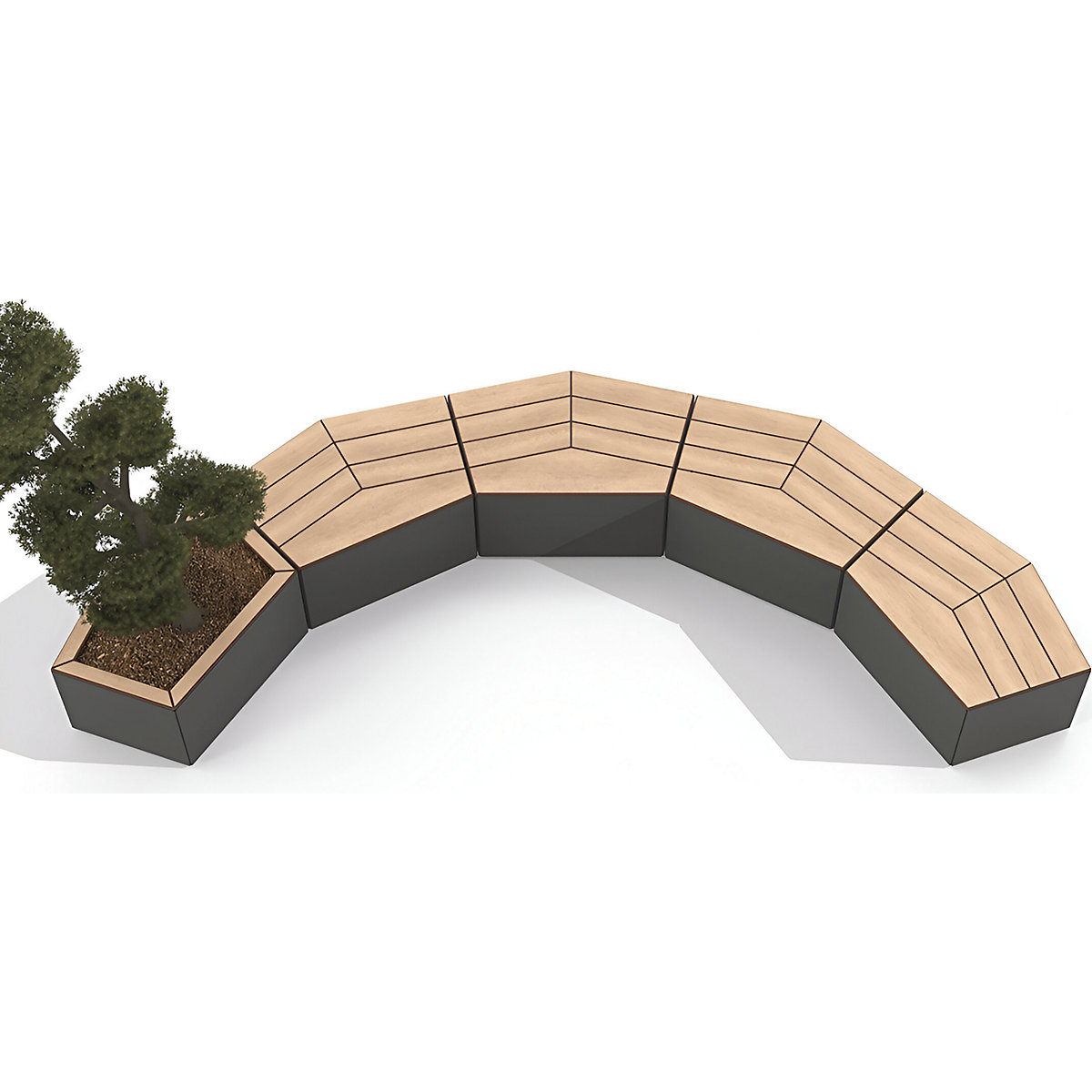 KAIRO bench seat – PROCITY (Product illustration 3)-2