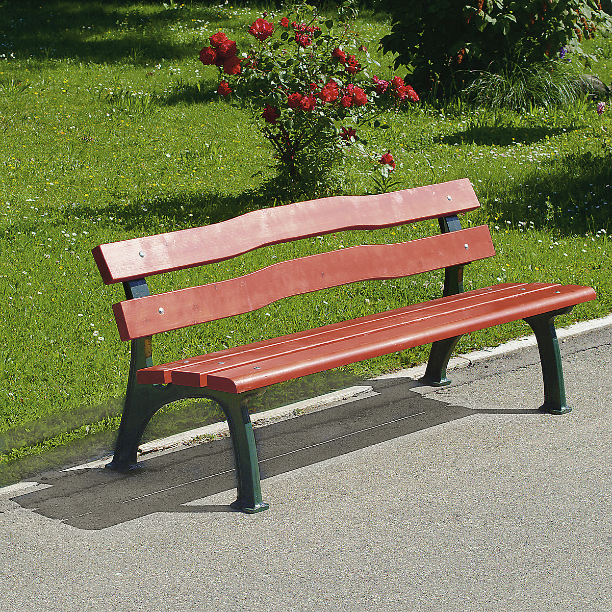 Park bench, solid cast iron frame (Product illustration 2)-1