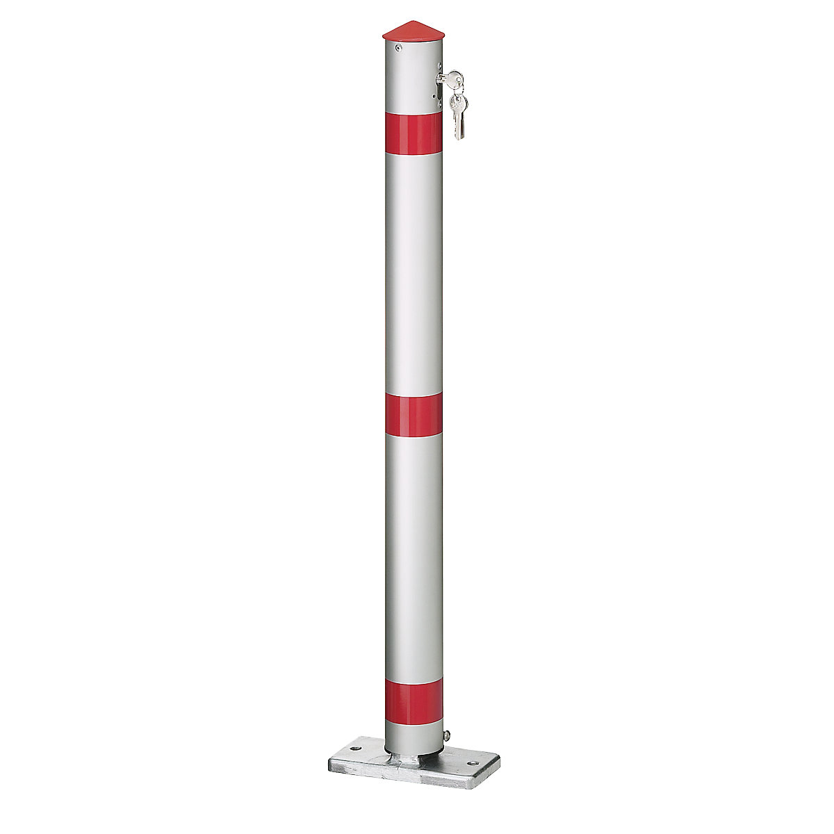 Barrier post, aluminium pipe, lockable