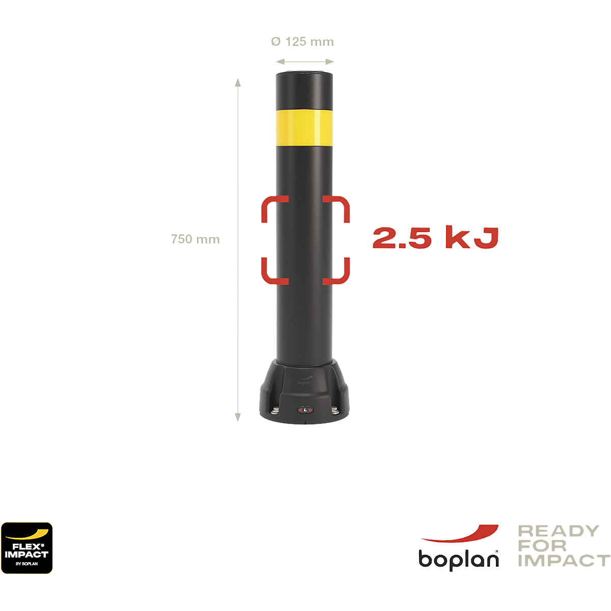Crash protection bollard 125L – Boplan (Product illustration 2)-1
