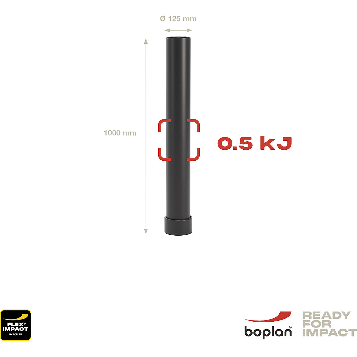 Crash protection bollard 125L – Boplan (Product illustration 2)-1