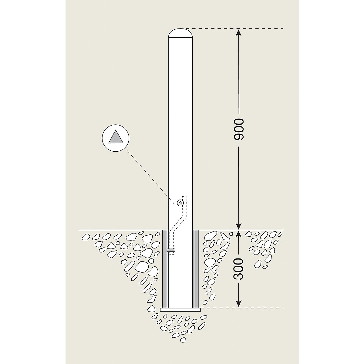 Stainless steel bollard (Product illustration 3)-2