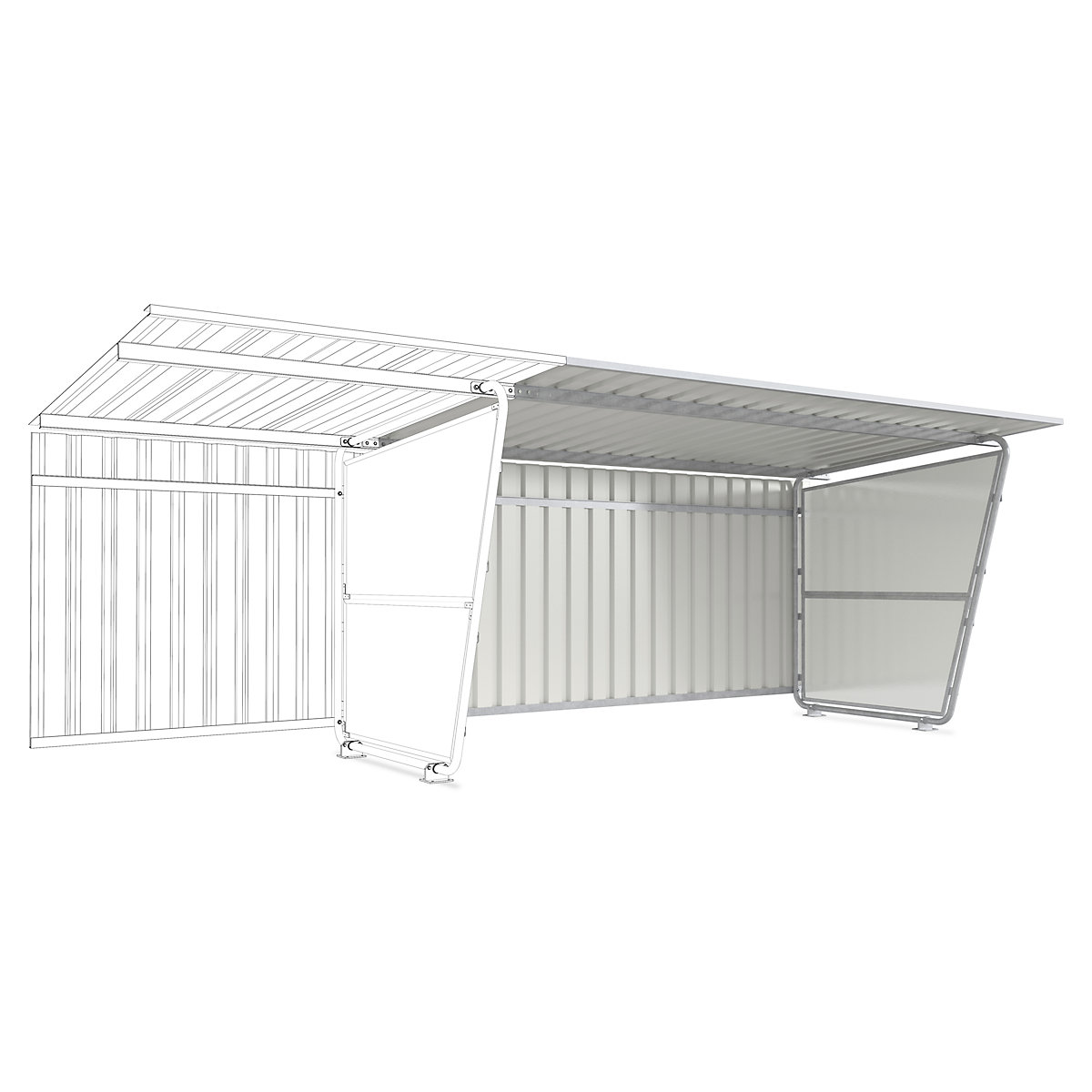 Side wall for flat roofed shelter (Product illustration 2)-1