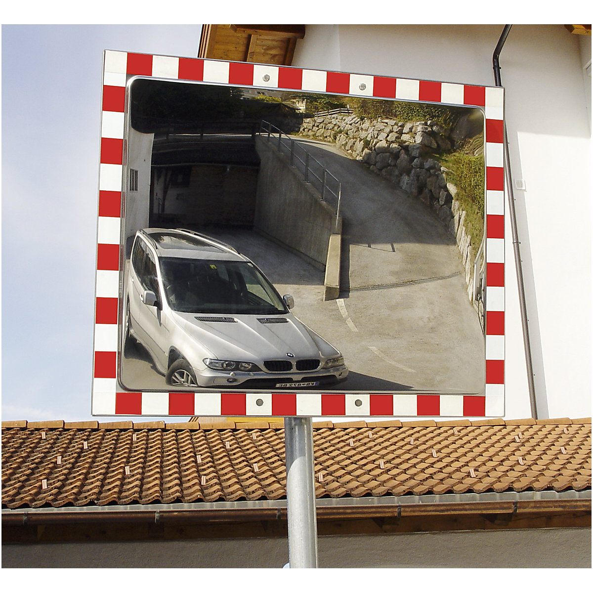 ICE FREE outdoor mirror, stainless steel, non-fogging/non-icing, 1000 x 800 mm-1