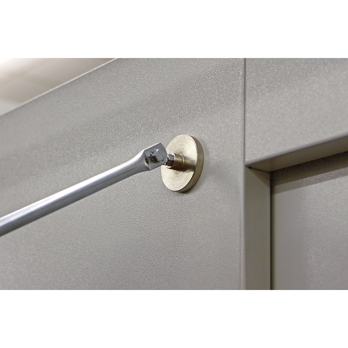 Round mirror with telescopic wall mounting bracket – eurokraft pro (Product illustration 2)-1