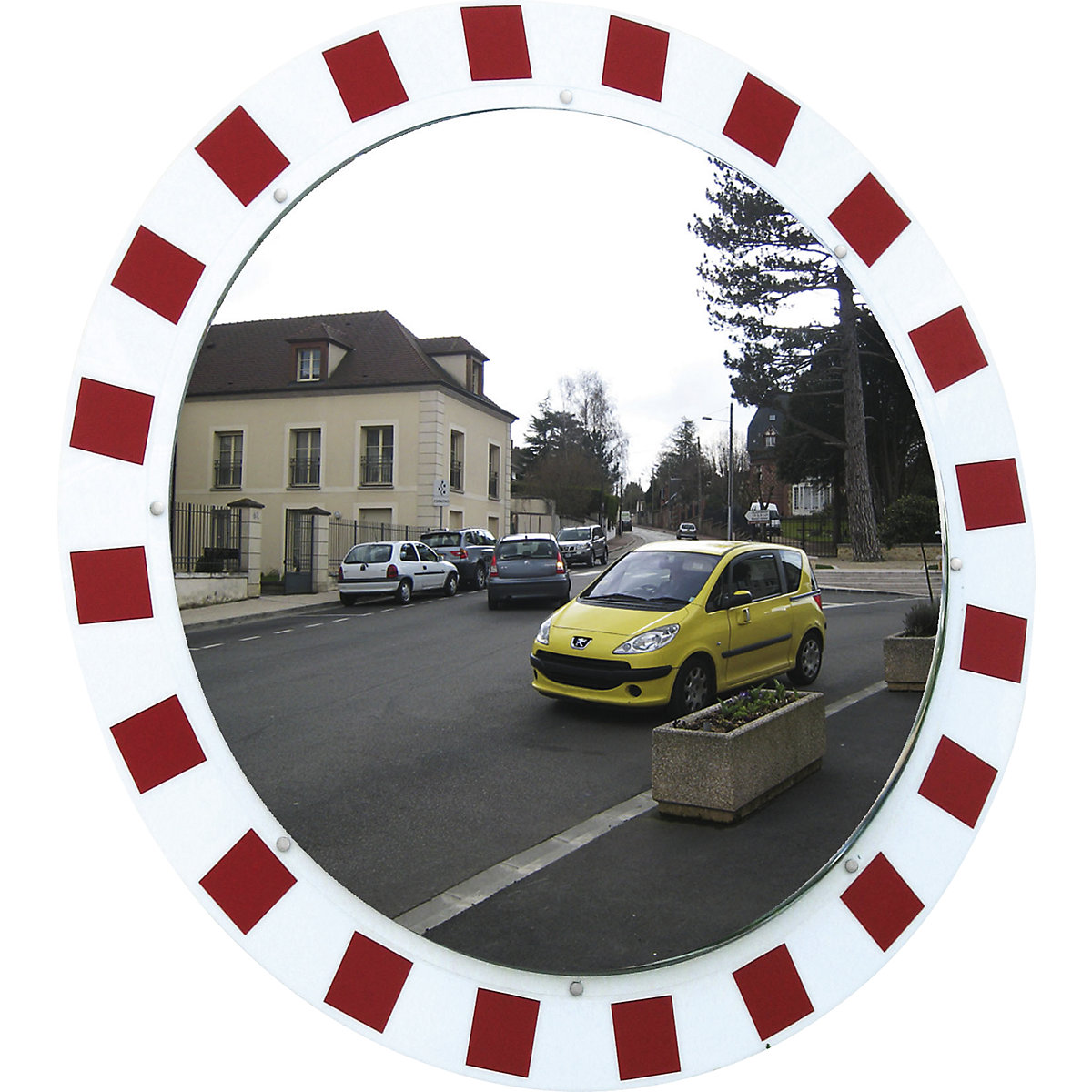 Stainless steel traffic mirror – Vialux, round, Ø 600 mm-0