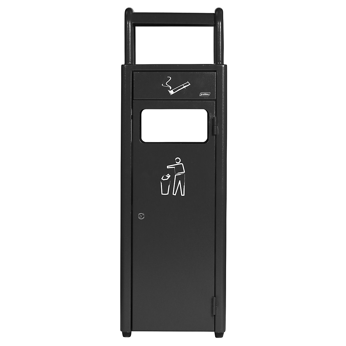 Combination ashtray – Probbax, capacity 24 l, WxHxD 300 x 960 x 25 mm, charcoal-0