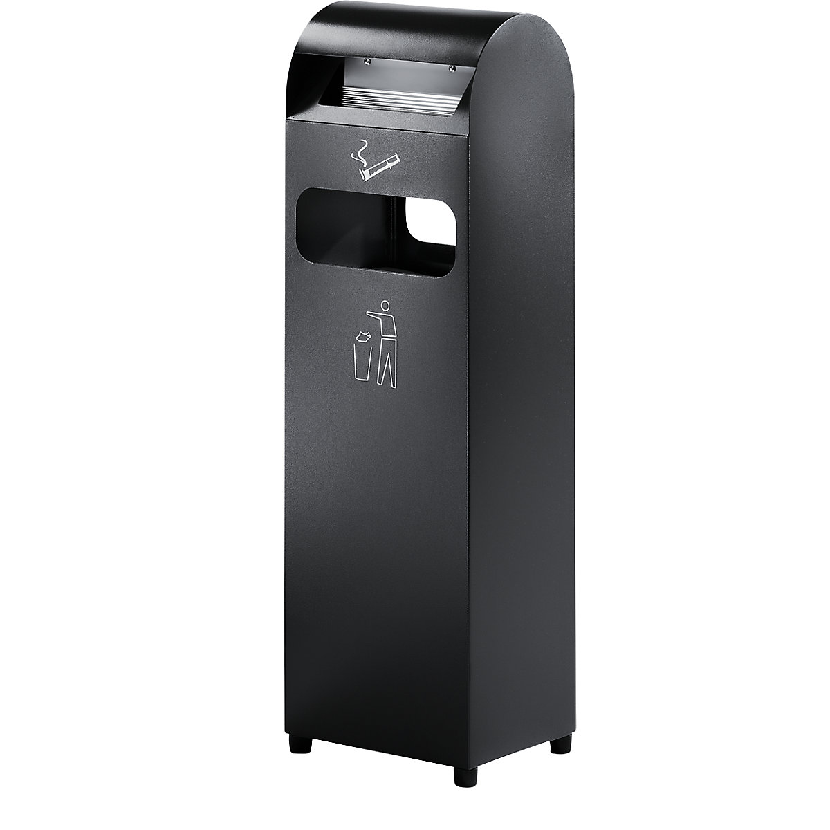 Combination ashtray – Probbax, capacity 29 l, WxHxD 300 x 990 x 250 mm, charcoal-0