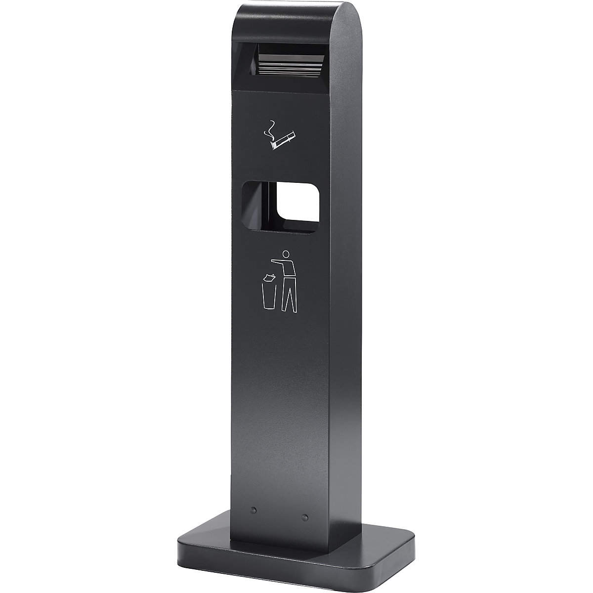 Combination ashtray – Probbax, capacity 8 l, WxHxD 405 x 1045 x 260 mm, charcoal-0