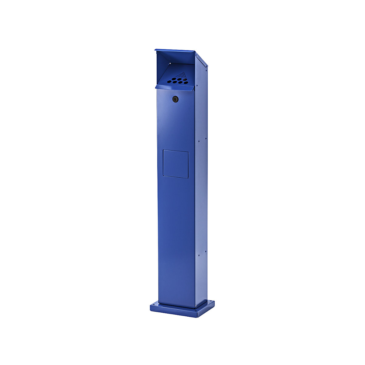 Combination pedestal ashtray – VAR, capacity 5 l, WxHxD 180 x 1150 x 150 mm, sheet steel, gentian blue-0