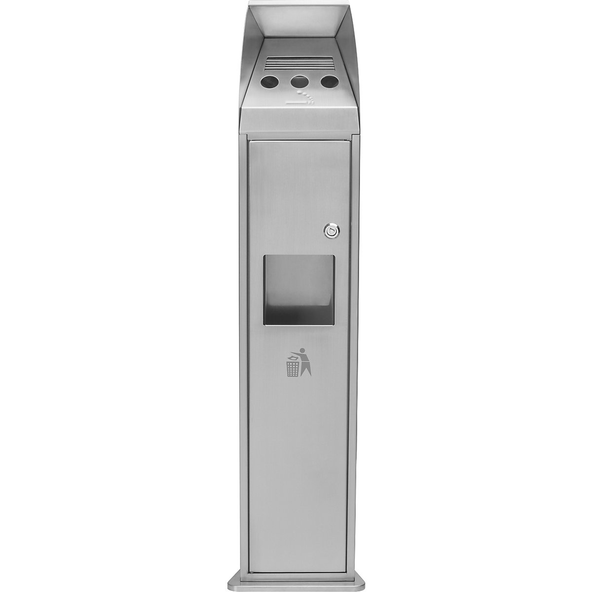 Combination waste collector and ashtray, stainless steel (Product illustration 2)-1