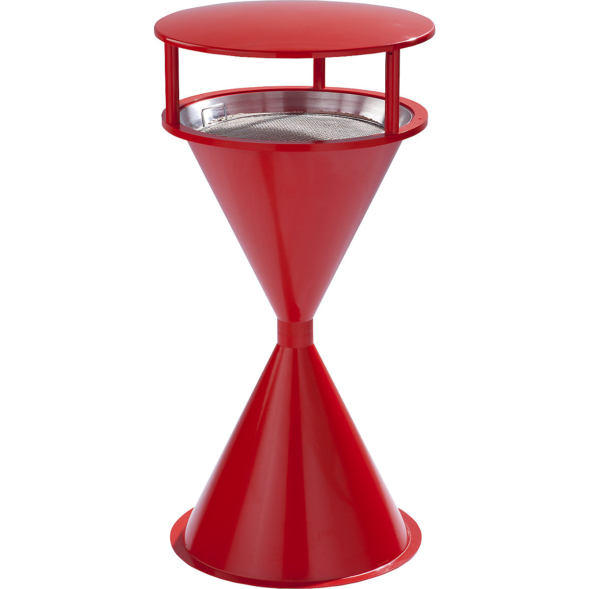 Conical pedestal ashtray made of plastic – VAR, with hood, traffic red-0