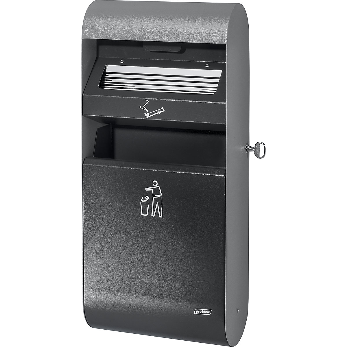 Designer wall ashtray – Probbax, 3 l, HxWxD 670 x 300 x 140 mm, with inner container-0